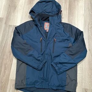 Free Country Men's Navy and Charcoal Raincoat